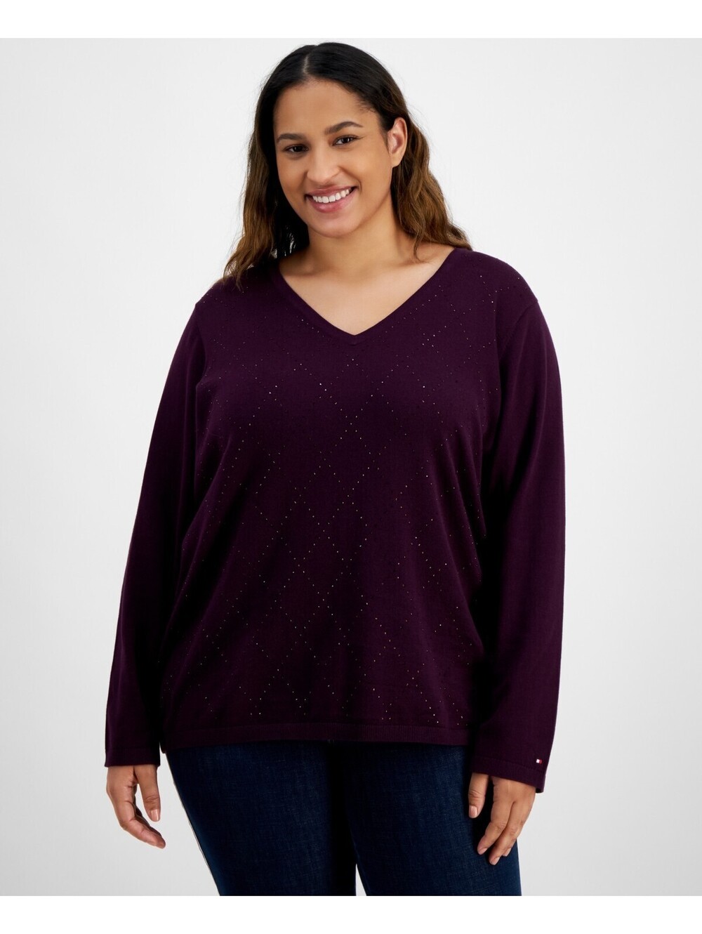 Tommy Hilfiger Plus Size Rhine Aubergine 1X